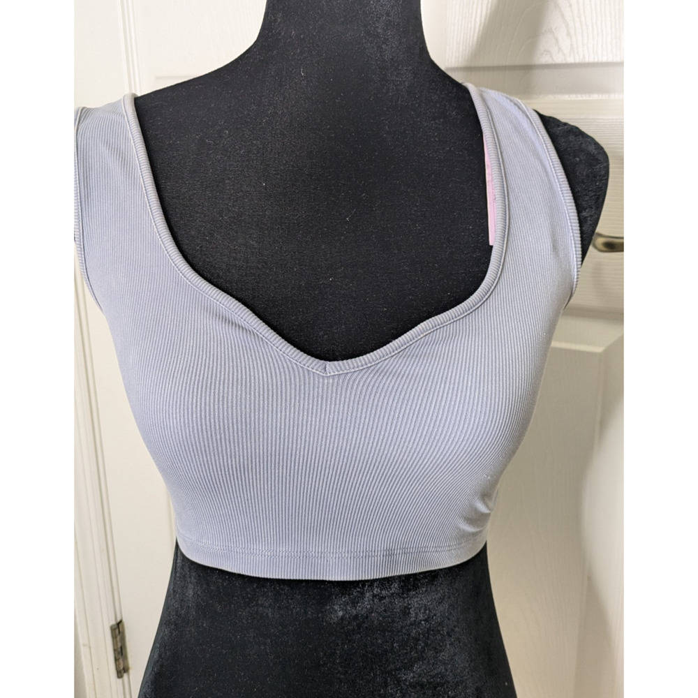 Womens Slim Fit Ribbed Tiny Tank Top Blue Size Small - Picture 9 of 10